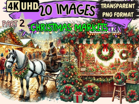 Christmas Markets (P2) Clipart - High - Quality Instant Digital Download for Creative Projects