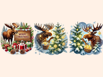 Christmas Moose Clipart Christmas Moose Art - Wonders Artist