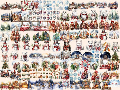 Christmas Mountains Watercolor Clipart christmas clipart - Wonders Artist