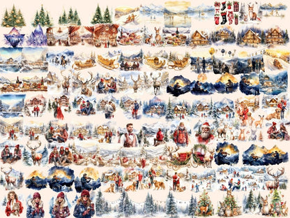 Christmas Mountains Watercolor Clipart christmas clipart - Wonders Artist