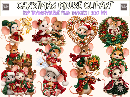 Christmas Mouse Clipart — 00_cover.png
