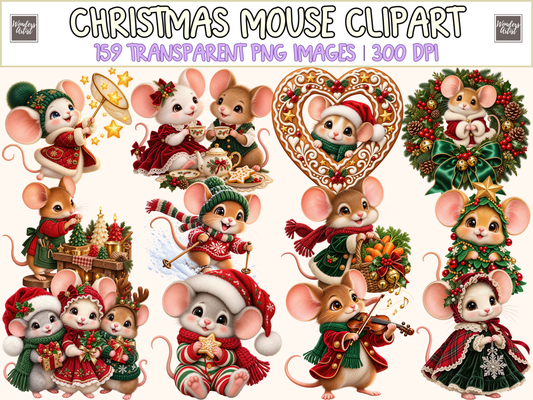 Christmas Mouse Clipart — 00_cover.png