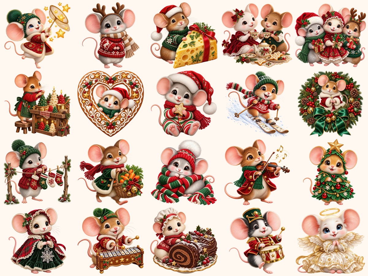 Christmas Mouse Clipart — 01_grid.png