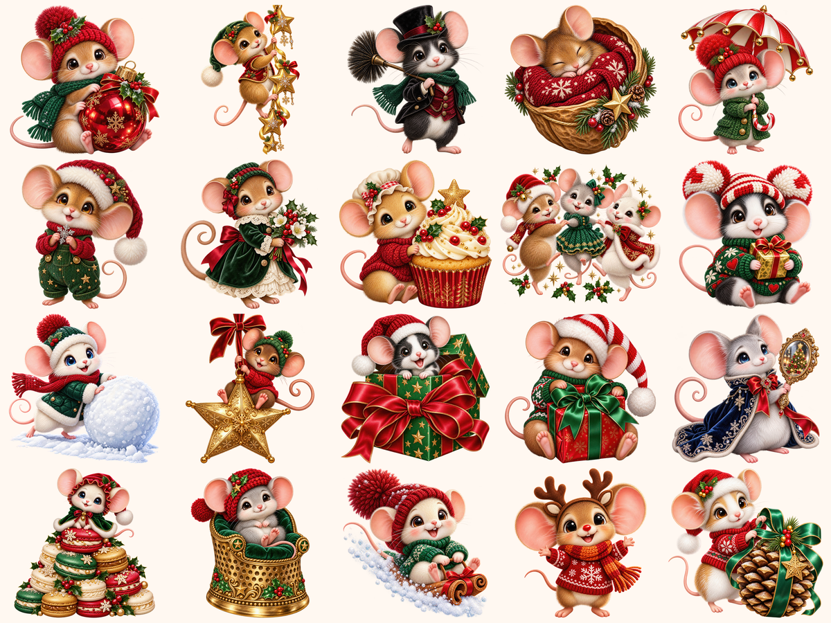 Christmas Mouse Clipart — 02_grid.png