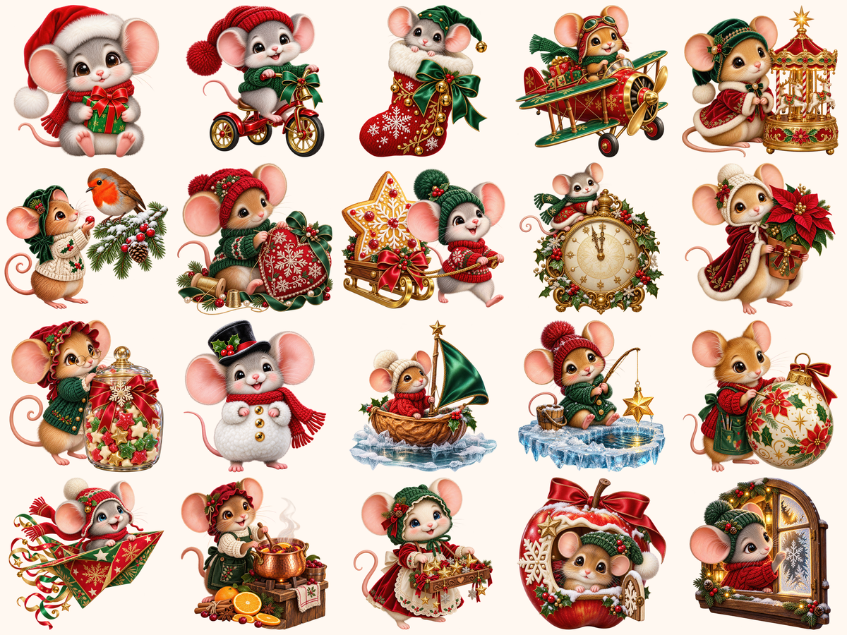 Christmas Mouse Clipart — 05_grid.png