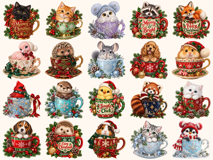 Christmas Mug Animals Clipart — preview grid 6