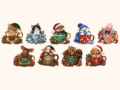 Christmas Mug Animals Clipart — preview grid 9