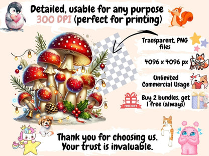 Christmas Mushrooms Clipart christmas forest png - Wonders Artist