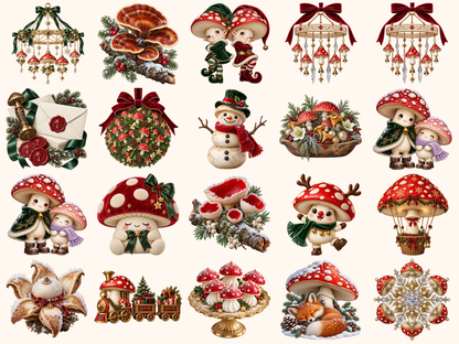 Christmas Mushrooms Clipart — preview 6