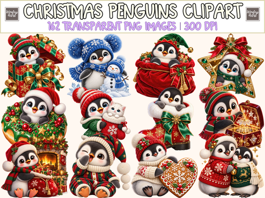 Christmas Penguins Clipart — cover