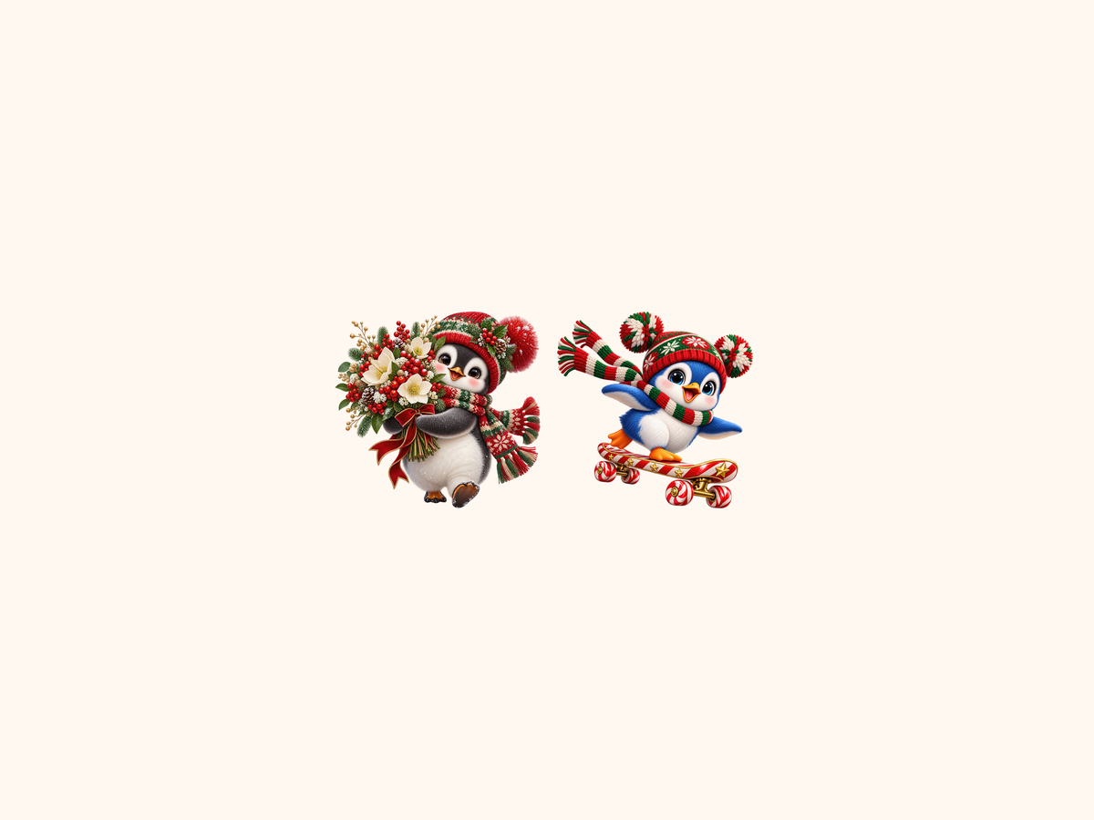 Christmas Penguins Clipart — preview grid 9