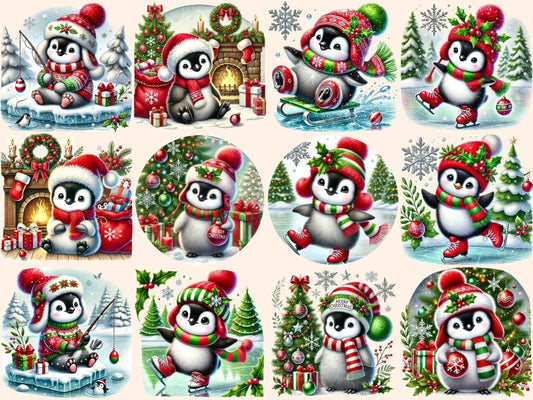 Vánoční tučňáci (P3) Clipart