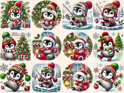 Christmas Penguins (P3) Clipart Christmas artwork - Wonders Artist