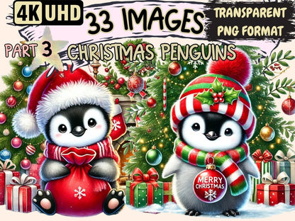 Christmas Penguins (P3) Clipart Christmas artwork - Wonders Artist