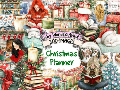 Christmas Planner Watercolor Clipart christmas images - Wonders Artist