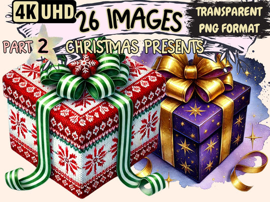 Christmas Presents (P2) Clipart - High - Quality Instant Digital Download for Creative Projects