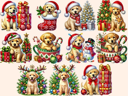 Christmas Puppies Clipart Christmas Canine Art - Wonders Artist