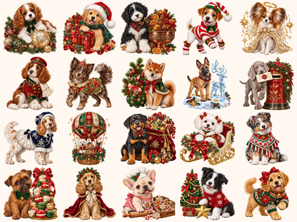 Christmas Puppies Clipart — preview grid 6