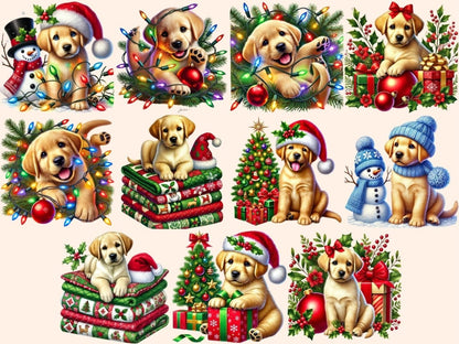 Christmas Puppies (P2) Clipart Christmas Canine Art - Wonders Artist