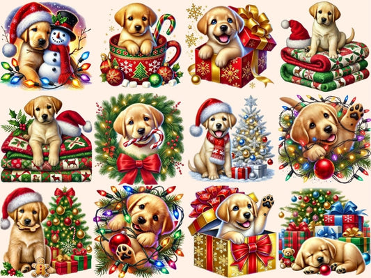 Vánoční štěňata (P2) Clipart