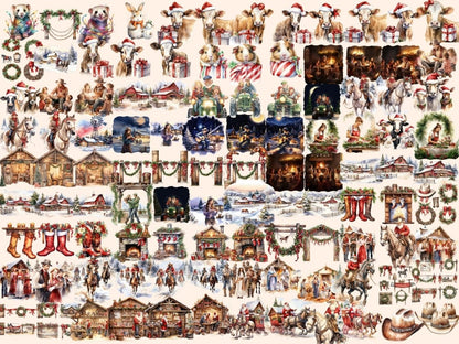 Christmas Ranch Watercolor Clipart christmas barn png - Wonders Artist