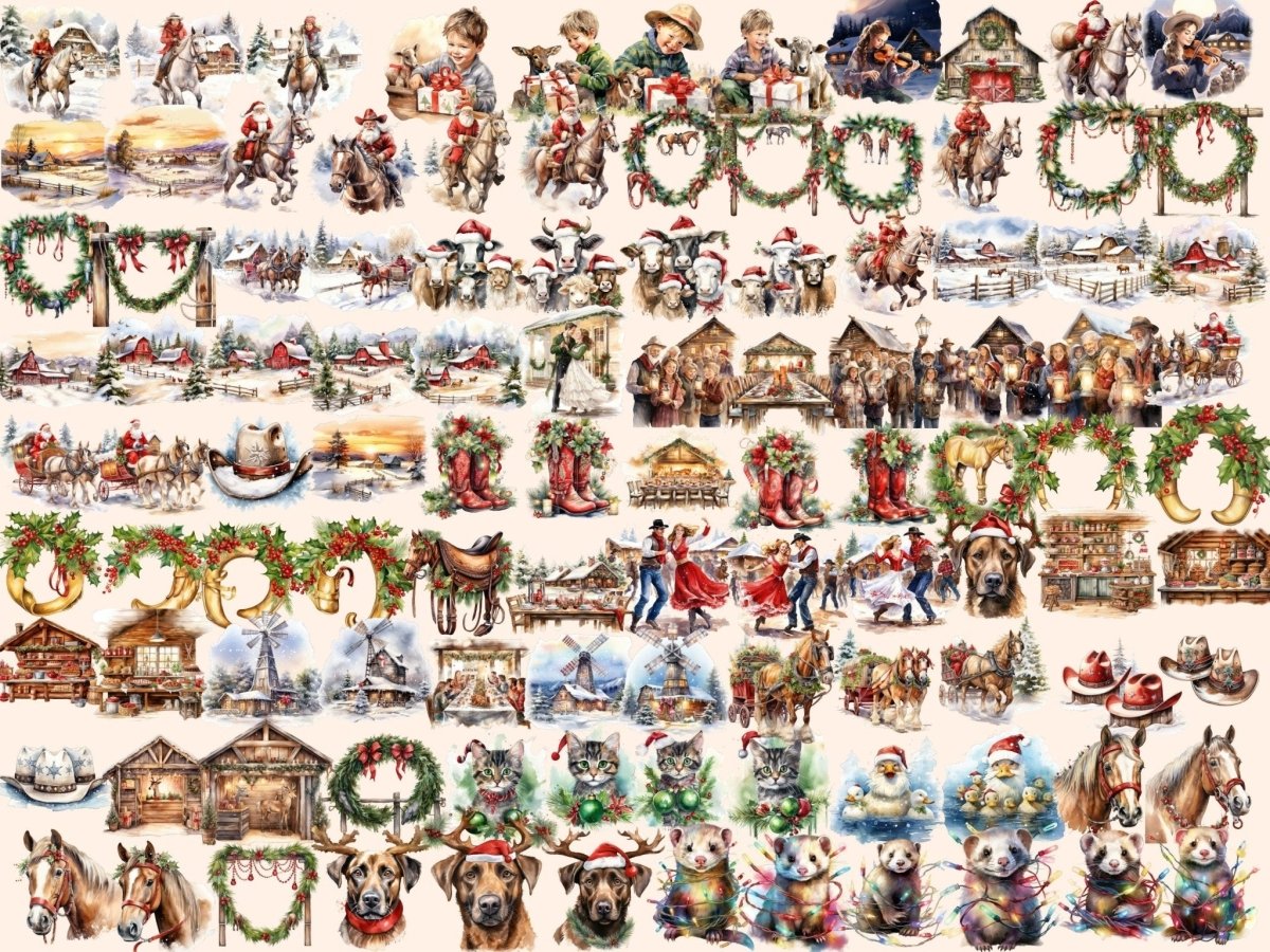 Christmas Ranch Watercolor Clipart christmas barn png - Wonders Artist