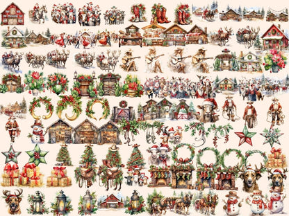 Christmas Ranch Watercolor Clipart christmas barn png - Wonders Artist