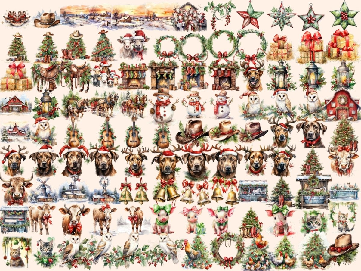 Christmas Ranch Watercolor Clipart christmas barn png - Wonders Artist