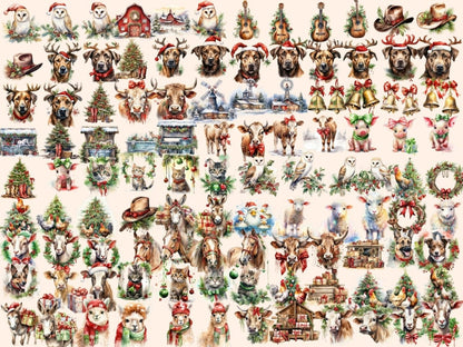 Christmas Ranch Watercolor Clipart christmas barn png - Wonders Artist