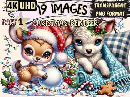 Christmas Reindeer Clipart Christmas Deer Art - Wonders Artist