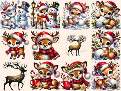 Christmas Reindeer Clipart Christmas Deer Art - Wonders Artist