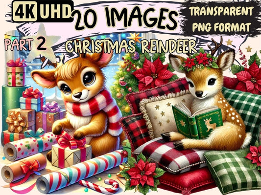 Christmas Reindeer (P2) Clipart Christmas Deer Art - Wonders Artist