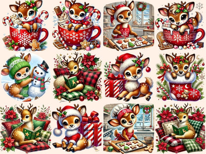 Christmas Reindeer (P2) Clipart Christmas Deer Art - Wonders Artist