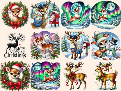 Christmas Reindeer (P3) Clipart Christmas Deer Art - Wonders Artist