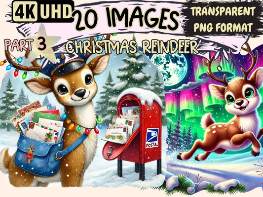 Christmas Reindeer (P3) Clipart Christmas Deer Art - Wonders Artist