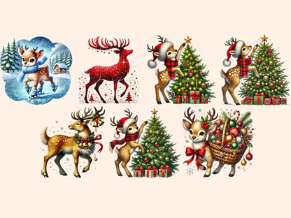 Christmas Reindeer (P4) Clipart Christmas Deer Art - Wonders Artist