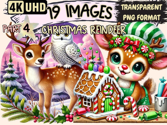 Christmas Reindeer (P4) Clipart Christmas Deer Art - Wonders Artist