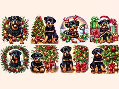 Christmas Rottweilers Clipart Christmas Rottweiler - Wonders Artist