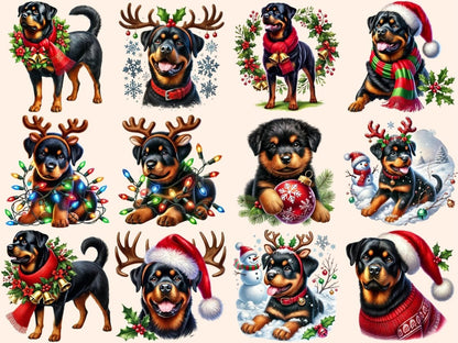 Christmas Rottweilers Clipart Christmas Rottweiler - Wonders Artist