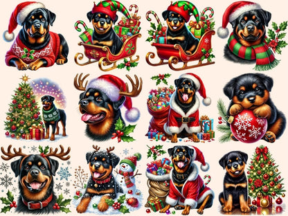 Christmas Rottweilers Clipart Christmas Rottweiler - Wonders Artist