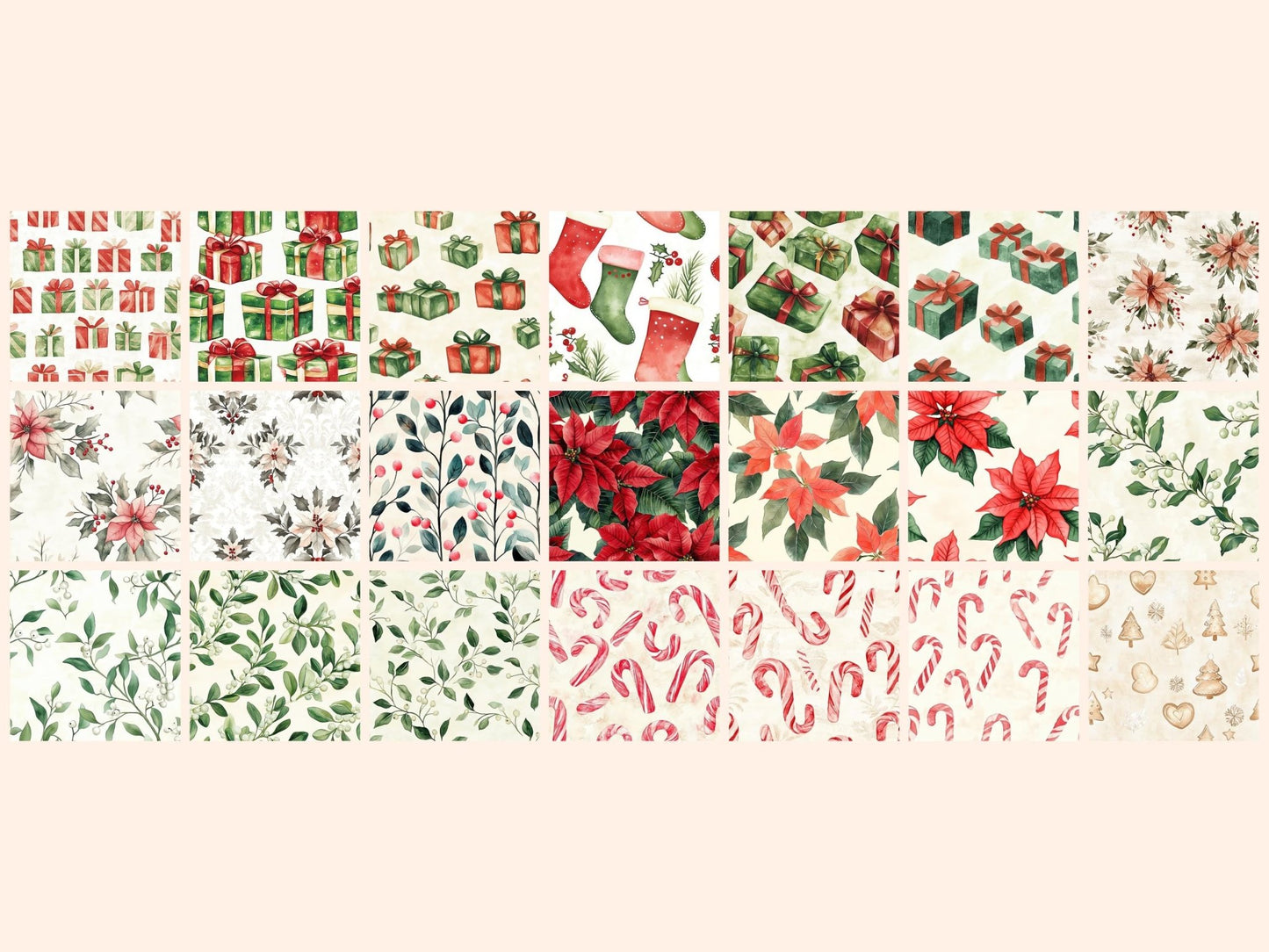 Christmas Seamless Digital Paper - High - Quality Instant Digital Download for Creative Projects