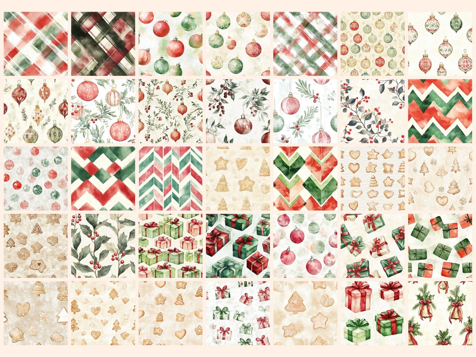 Christmas Seamless Digital Paper - High - Quality Instant Digital Download for Creative Projects