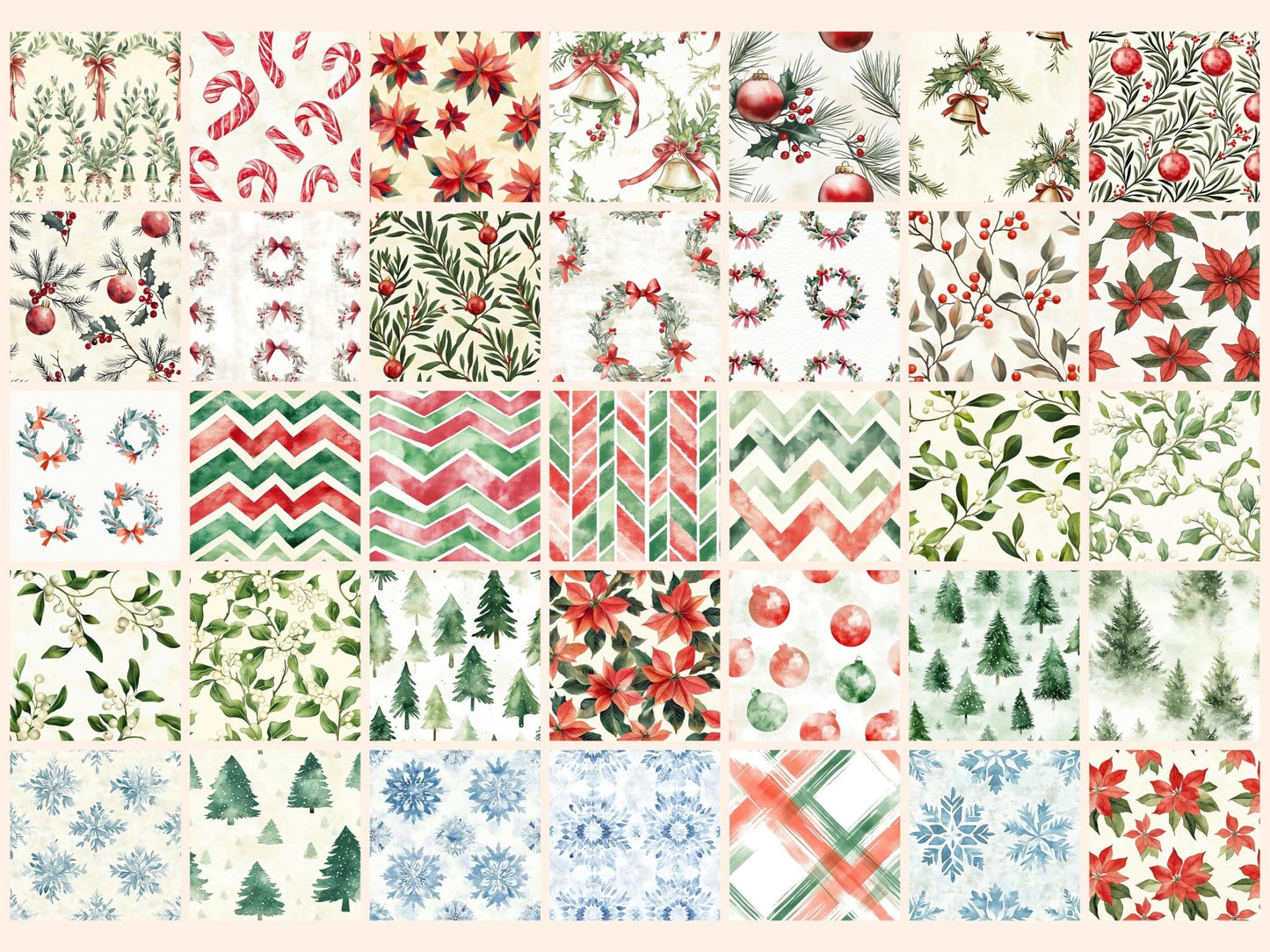 Christmas Seamless Digital Paper - High - Quality Instant Digital Download for Creative Projects