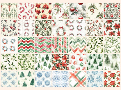 Christmas Seamless Digital Paper Christmas Background - Wonders Artist