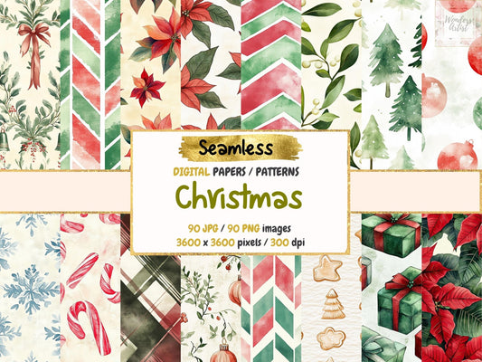 Christmas Seamless Digital Paper - High - Quality Instant Digital Download for Creative Projects