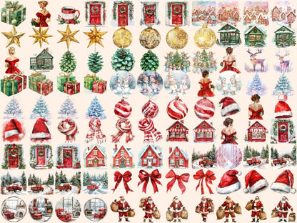 Christmas Season Watercolor Clipart Christmas Cheer - Wonders Artist