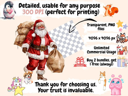 Christmas Season Watercolor Clipart Christmas Cheer - Wonders Artist