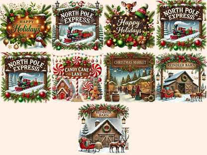 Christmas Signposts (P2) Clipart Christmas Signposts - Wonders Artist