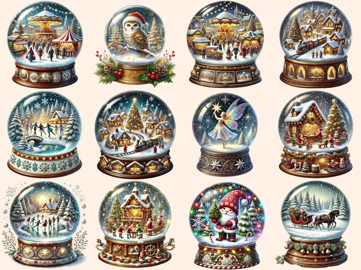 Christmas Snow Globes (P2) Clipart christmas clipart - Wonders Artist