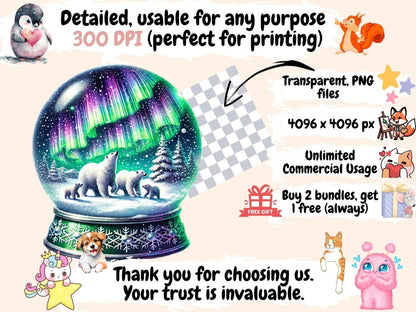 Christmas Snow Globes (P3) Clipart Christmas Decor - Wonders Artist